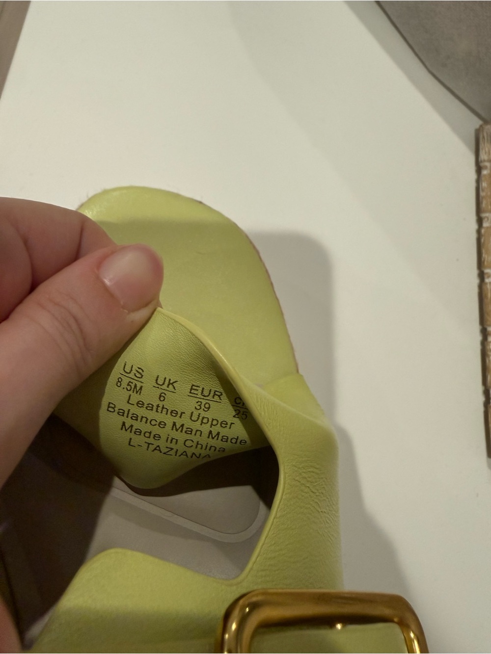 Franco Sarto Taziana Lime Green Leather Espadrille Platform Slide Sandals US 8.5 - Picture 8 of 9